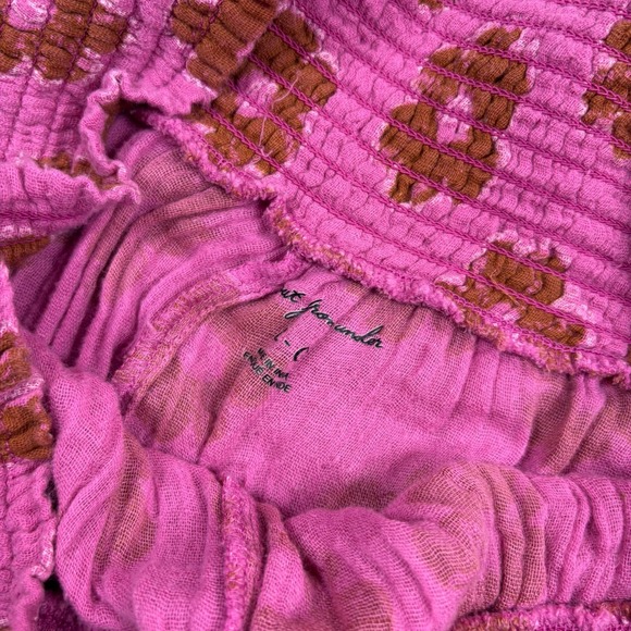 UO Out from Under Women's L Pink Floral Gauze Cotton Shorts Light Weight Beachy - Picture 3 of 5